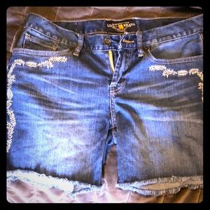 Lucky Brand Abbey short embroidered shorts